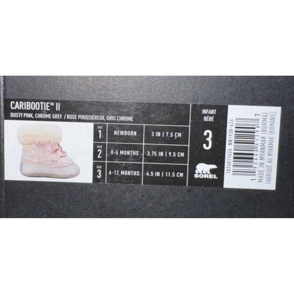 Sorel Caribootie II Girls Baby Infant Winter Crib Booties Size 3 (6-12 Months) - Picture 8 of 8